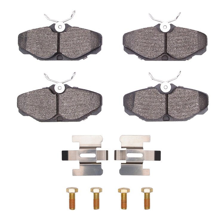 Optimum OE Brake Pads & Hardware Kit, 1993-2005 Ford/Lincoln/Mercury/Mazda, Position: Rear
