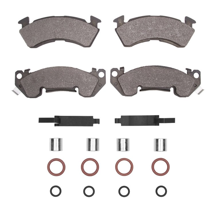 Optimum OE Brake Pads & Hardware Kit, 1994-1996 GM, Position: Front