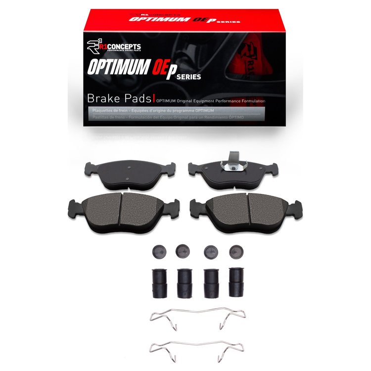 Optimum OE Brake Pads & Hardware Kit, 1993-2000 Volvo, Position: Front