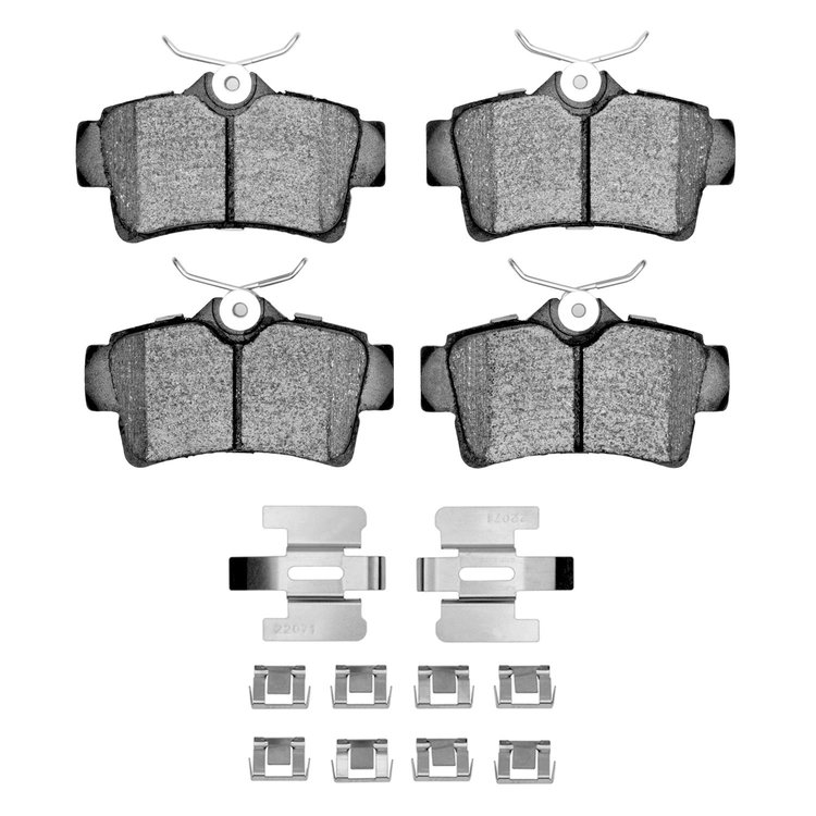 Optimum OE Brake Pads & Hardware Kit, 1994-2004 Ford/Lincoln/Mercury/Mazda, Position: Rear