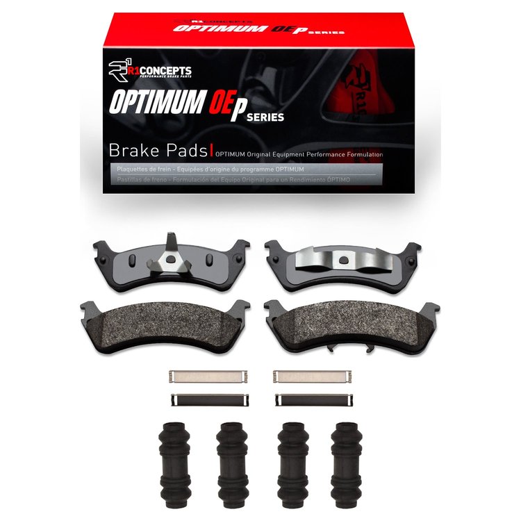 Optimum OE Brake Pads & Hardware Kit, 1995-2002 Ford/Lincoln/Mercury/Mazda, Position: Rear
