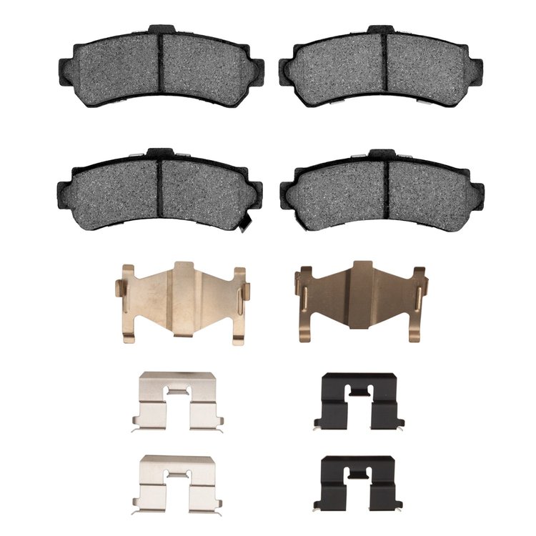 Optimum OE Brake Pads & Hardware Kit, 1995-2000 Infiniti/Nissan, Position: Rear