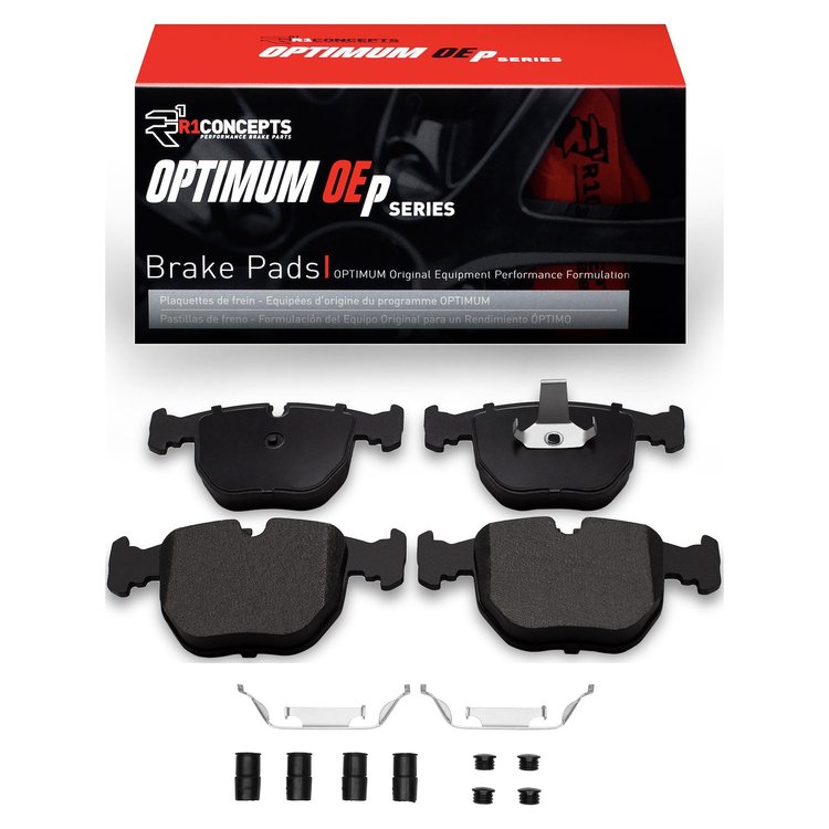 Optimum OE Brake Pads & Hardware Kit, 1995-2006 Fits Multiple Makes/Models, Position: Front