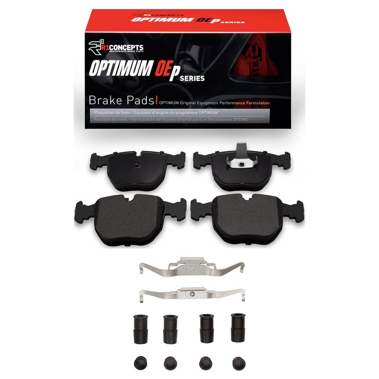 Optimum OE Brake Pads & Hardware Kit, 2000-2003 BMW, Position: Front