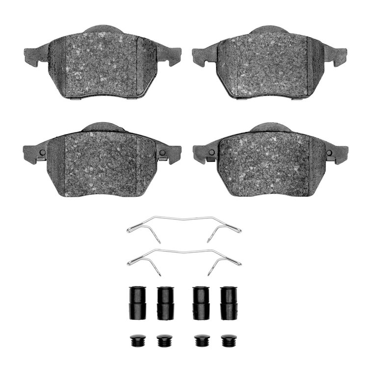 Optimum OE Brake Pads & Hardware Kit, 1996-1999 Audi/Porsche/Volkswagen, Position: Front