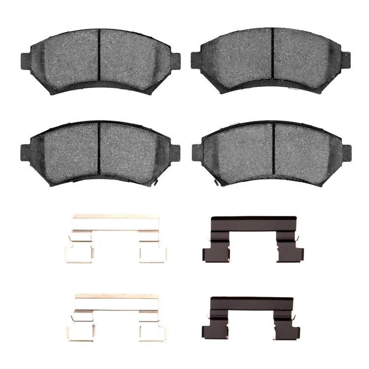 Optimum OE Brake Pads & Hardware Kit, 1997-2005 GM, Position: Front
