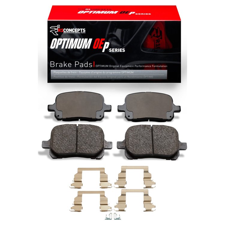 Optimum OE Brake Pads & Hardware Kit, 1997-2004 Lexus/Toyota/Scion, Position: Front