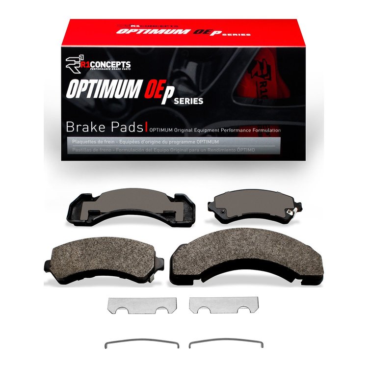Optimum OE Brake Pads & Hardware Kit, 1995-2006 GM, Position: Front & Rear