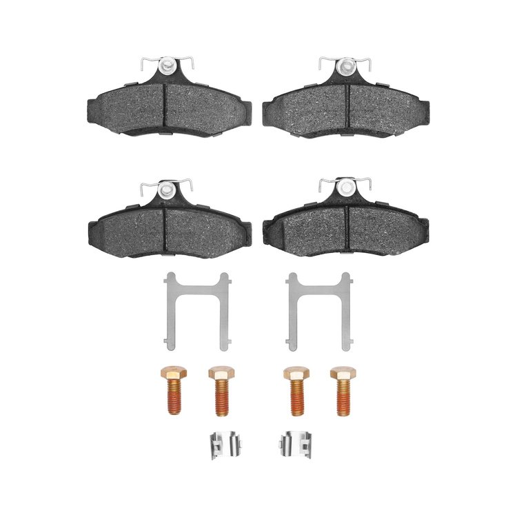 Optimum OE Brake Pads & Hardware Kit, 1997-2004 Fits Multiple Makes/Models, Position: Rear