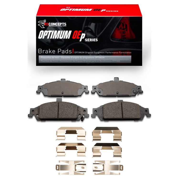 Optimum OE Brake Pads & Hardware Kit, 1997-2005 GM, Position: Front