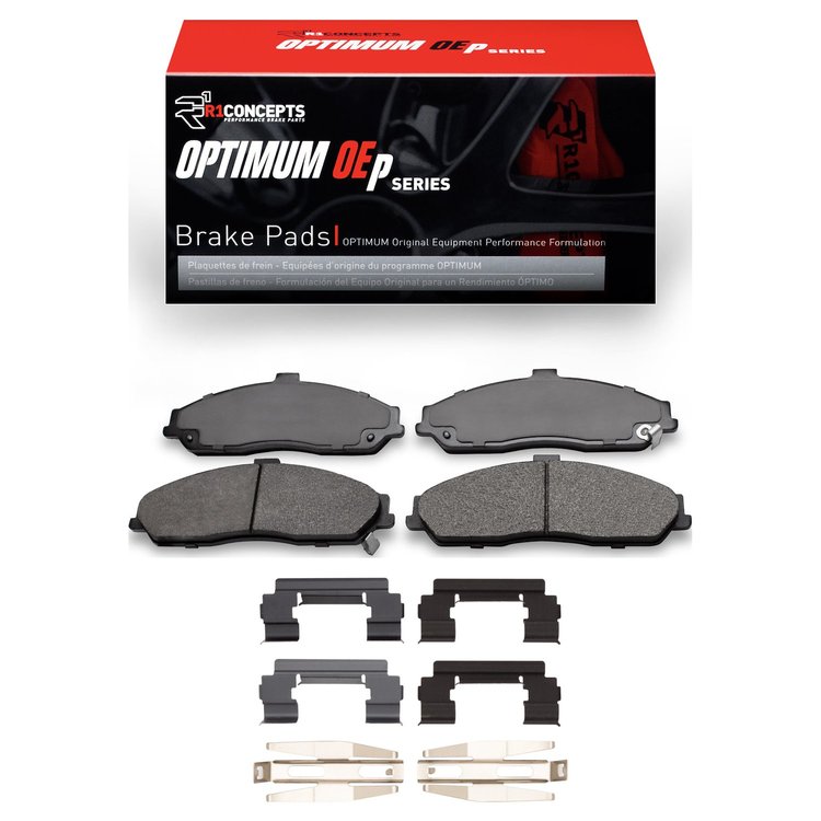 Optimum OE Brake Pads & Hardware Kit, 2011-2013 GM, Position: Front
