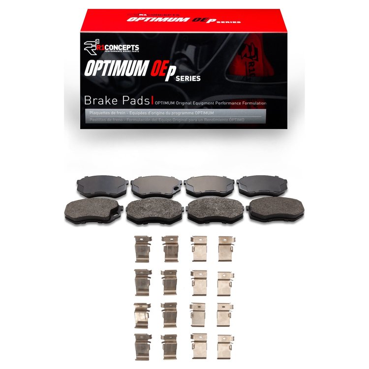 Optimum OE Brake Pads & Hardware Kit, 1995-2005 Mitsubishi Fuso, Position: Front