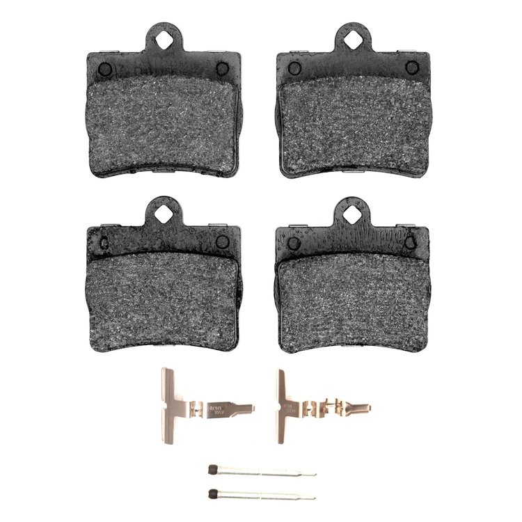 Optimum OE Brake Pads & Hardware Kit, 1994-1998 Mercedes-Benz, Position: Rear
