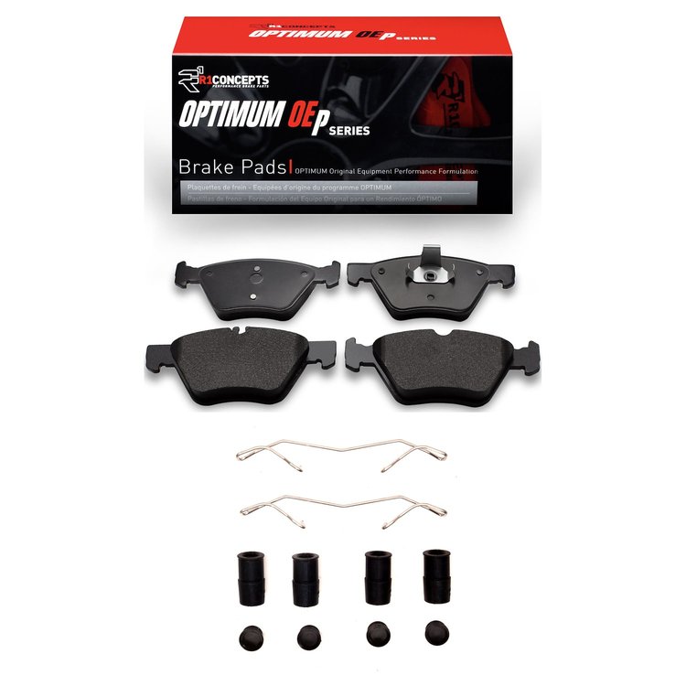 Optimum OE Brake Pads & Hardware Kit, 1996-2008 Fits Multiple Makes/Models, Position: Front