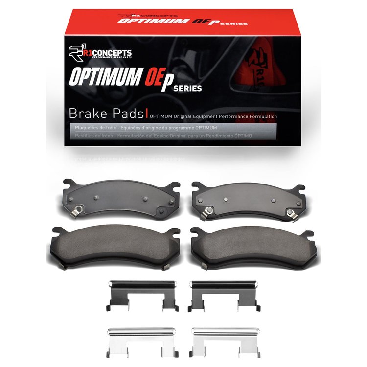Optimum OE Brake Pads & Hardware Kit, 1999-2013 GM, Position: Front & Rear
