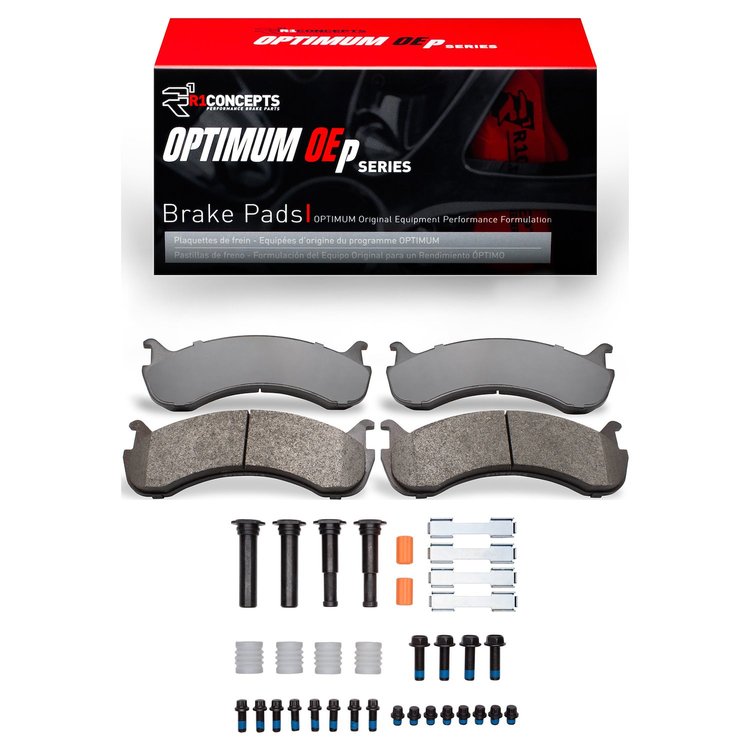 Optimum OE Brake Pads & Hardware Kit, Fits Select Fits Multiple Makes/Models, Position: Front & Rear