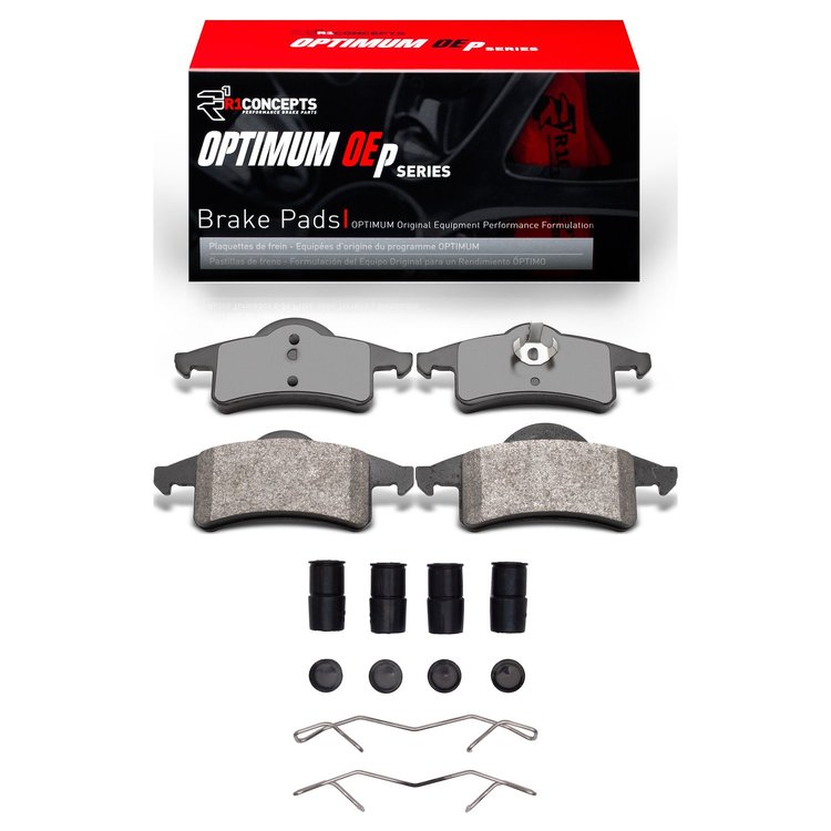 Optimum OE Brake Pads & Hardware Kit, 1999-2004 Mopar, Position: Rear