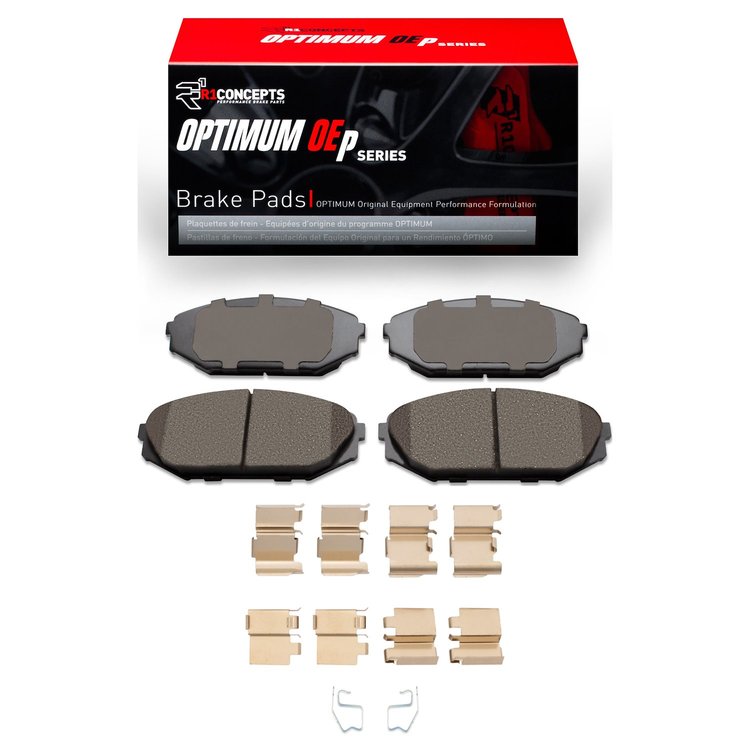 Optimum OE Brake Pads & Hardware Kit, 1999-2004 Acura/Honda, Position: Front