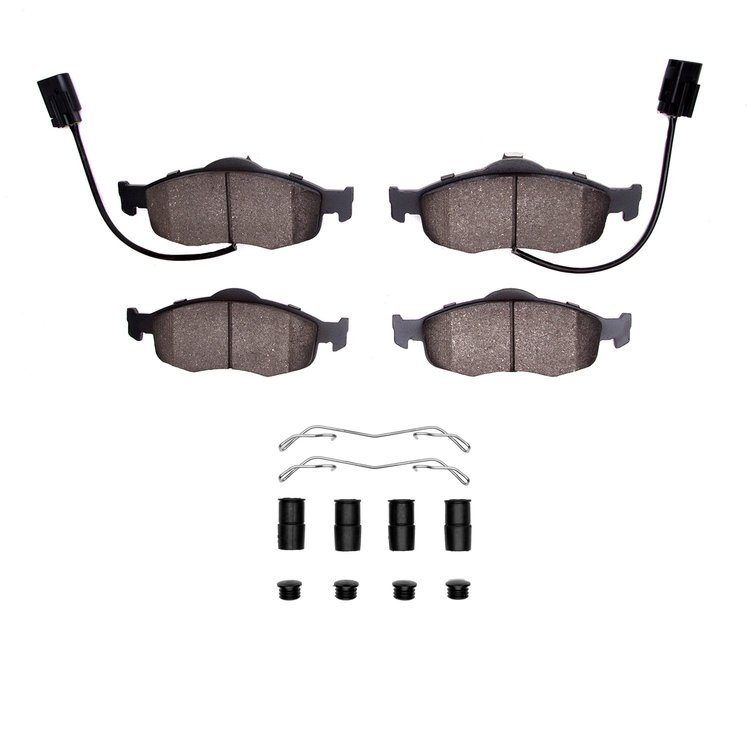 Optimum OE Brake Pads & Hardware Kit, 1998-2002 Ford/Lincoln/Mercury/Mazda, Position: Front