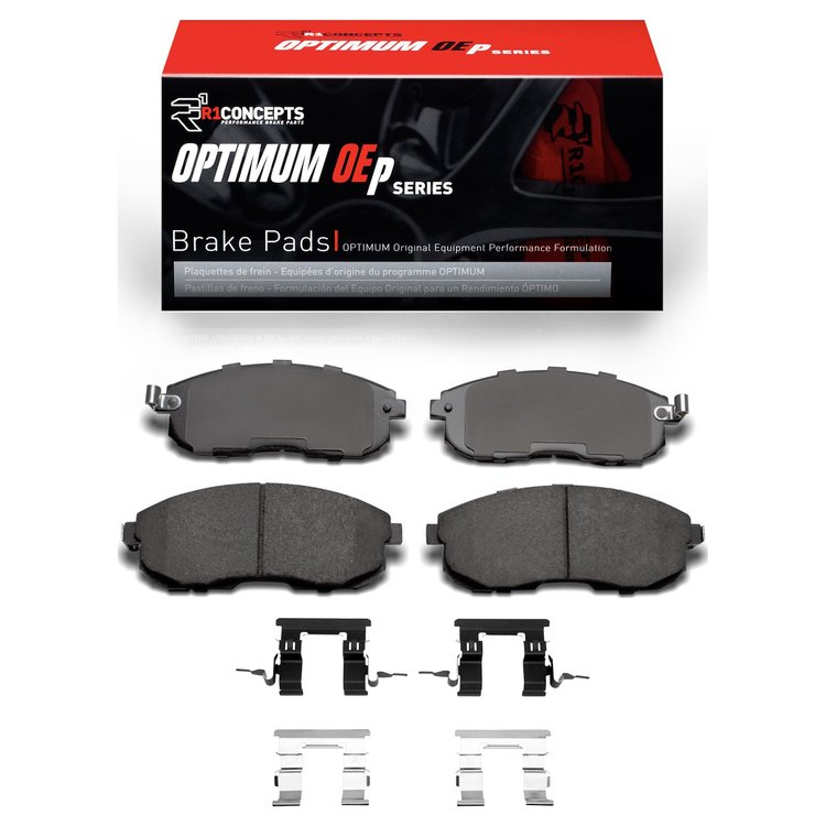 Optimum OE Brake Pads & Hardware Kit, 2002-2019 Fits Multiple Makes/Models, Position: Front
