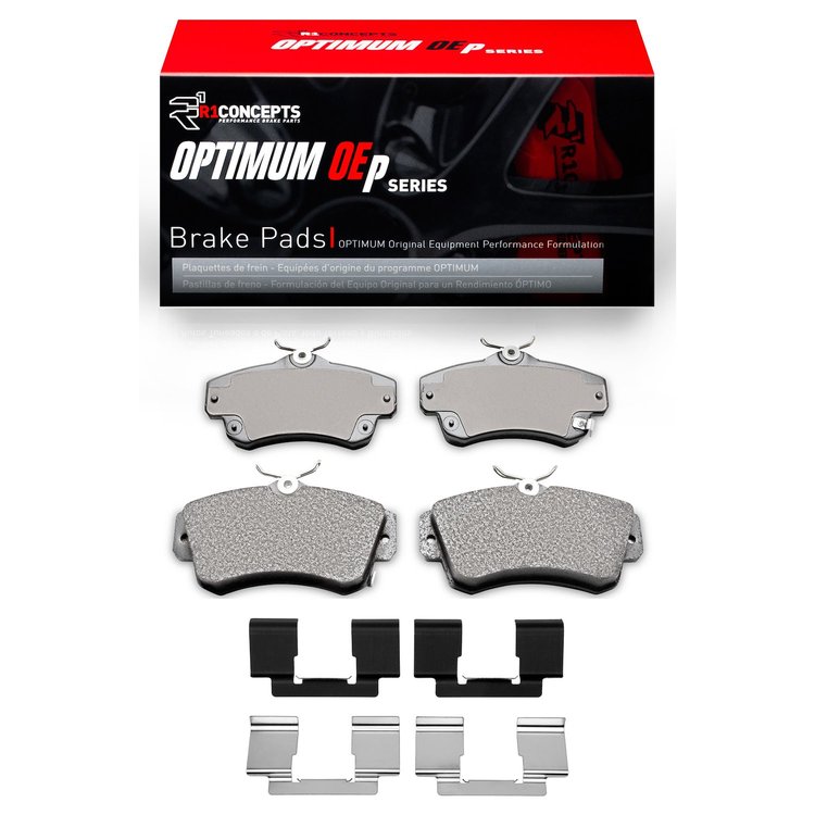 Optimum OE Brake Pads & Hardware Kit, 2001-2010 Mopar, Position: Front
