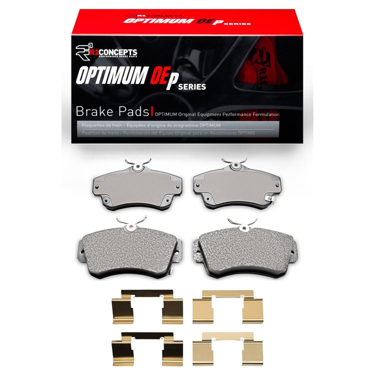 Optimum OE Brake Pads & Hardware Kit, 2003-2009 Mopar, Position: Front