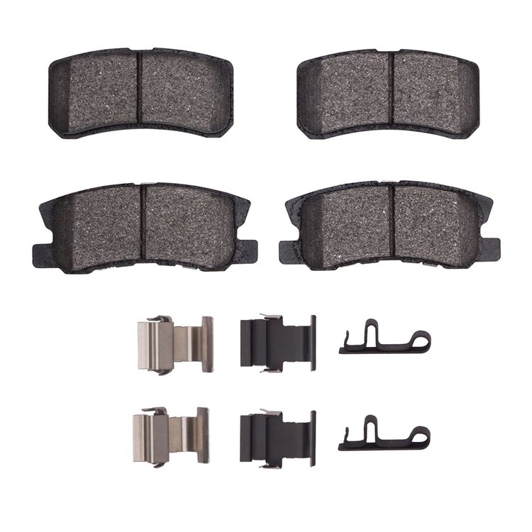 Optimum OE Brake Pads & Hardware Kit, 2000-2017 Fits Multiple Makes/Models, Position: Rear