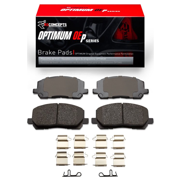 Optimum OE Brake Pads & Hardware Kit, 2001-2007 Lexus/Toyota/Scion, Position: Front