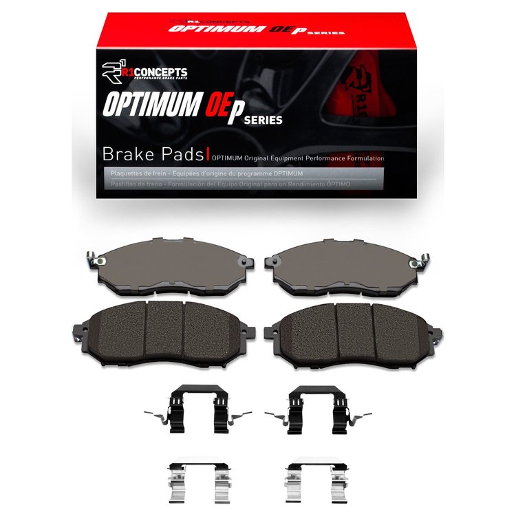 Optimum OE Brake Pads & Hardware Kit, 2002-2020 Fits Multiple Makes/Models, Position: Front