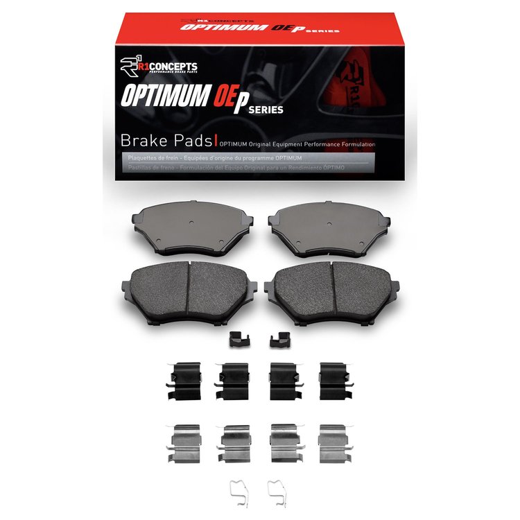 Optimum OE Brake Pads & Hardware Kit, 2001-2005 Ford/Lincoln/Mercury/Mazda, Position: Front