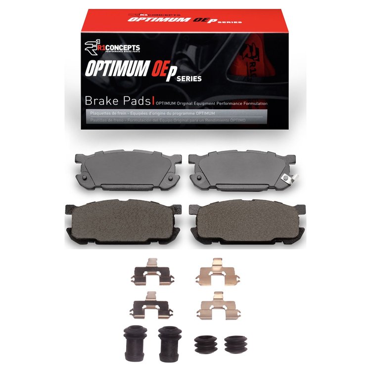 Optimum OE Brake Pads & Hardware Kit, 2001-2005 Ford/Lincoln/Mercury/Mazda, Position: Rear