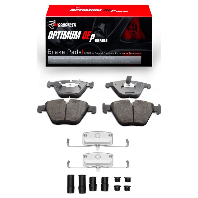 Optimum OE Brake Pads & Hardware Kit, 2004-2013 BMW, Position: Front