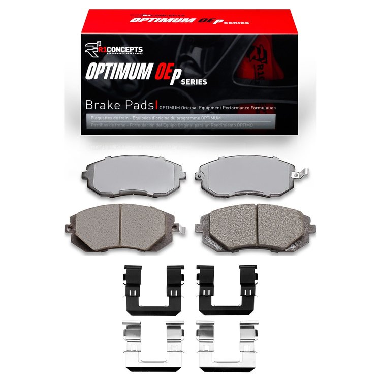 Optimum OE Brake Pads & Hardware Kit, 2002-2012 Fits Multiple Makes/Models, Position: Front
