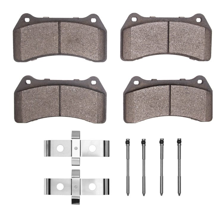 Optimum OE Brake Pads & Hardware Kit, 2003-2005 Jaguar, Position: Front