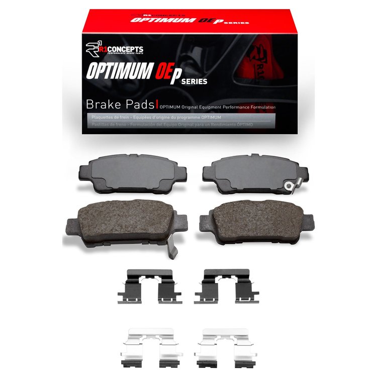 Optimum OE Brake Pads & Hardware Kit, 2004-2010 Lexus/Toyota/Scion, Position: Rear