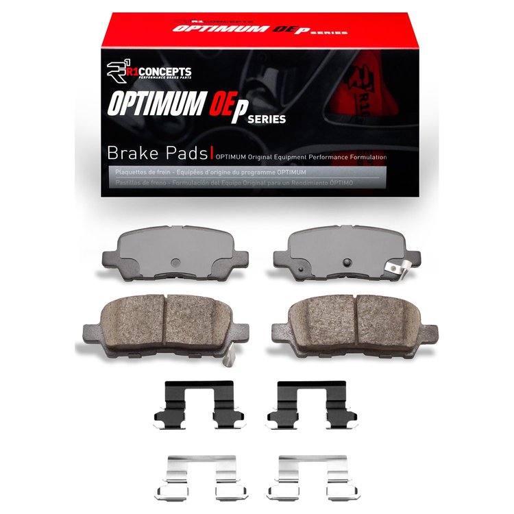 Optimum OE Brake Pads & Hardware Kit, 2004-2016 GM, Position: Rear