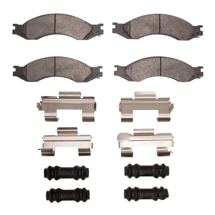 Optimum OE Brake Pads & Hardware Kit, 2003-2010 GM, Position: Front & Rear