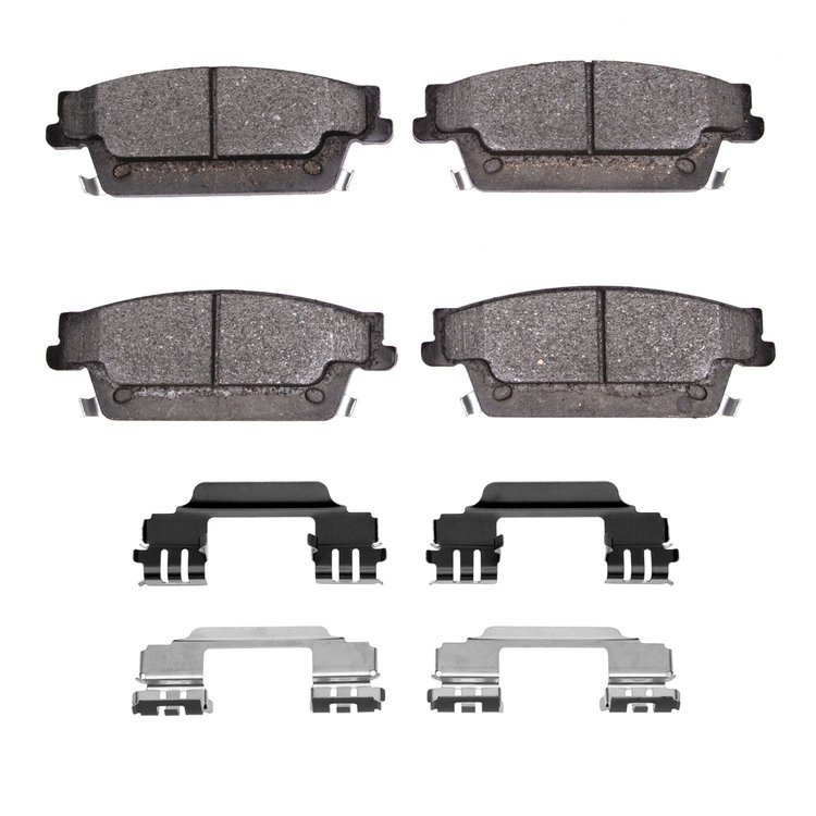 Optimum OE Brake Pads & Hardware Kit, 2004-2011 GM, Position: Rear