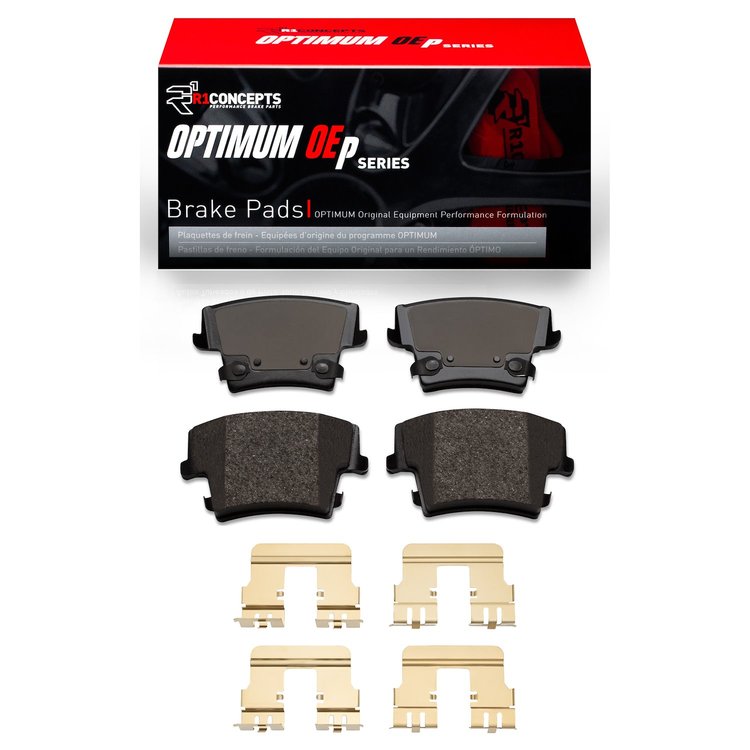 Optimum OE Brake Pads & Hardware Kit, Fits Select Mopar, Position: Rear
