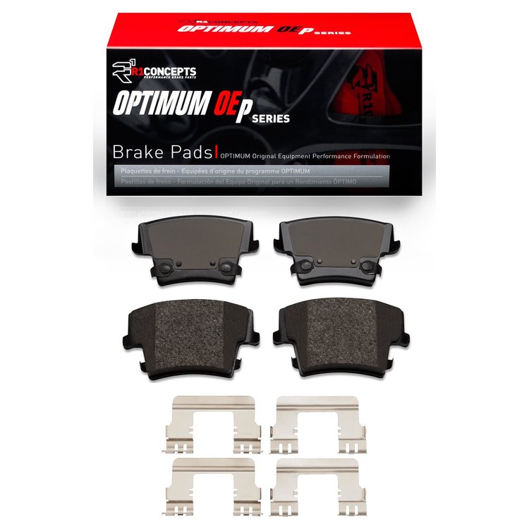 Optimum OE Brake Pads & Hardware Kit, Fits Select Mopar, Position: Rear