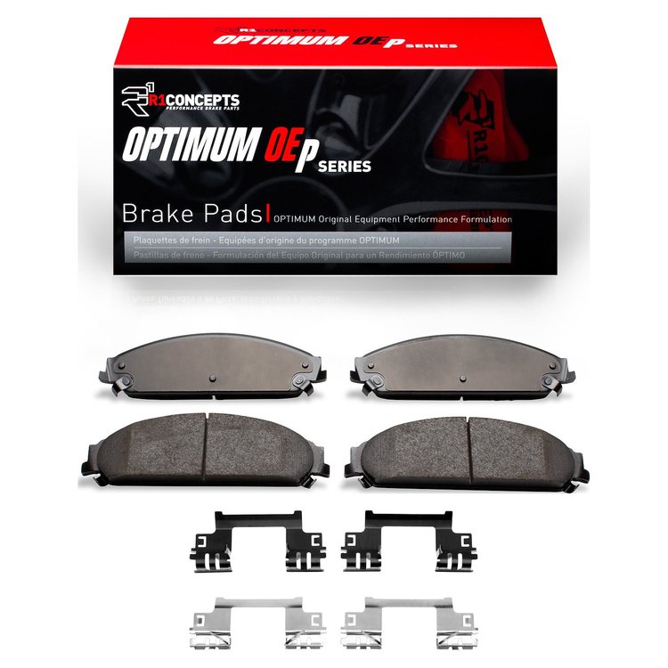 Optimum OE Brake Pads & Hardware Kit, Fits Select Mopar, Position: Front