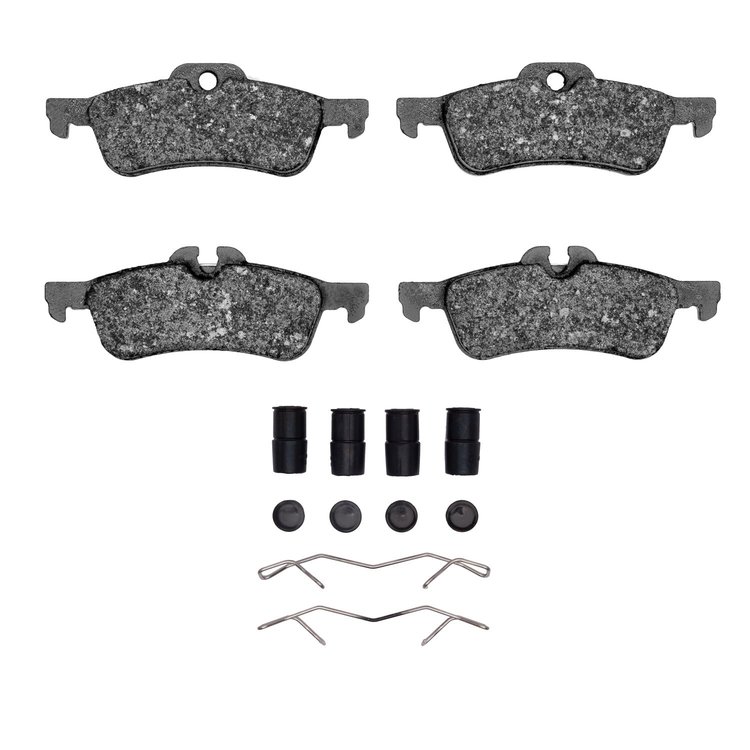Optimum OE Brake Pads & Hardware Kit, 2002-2008 Mini, Position: Rear