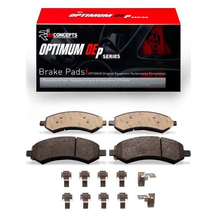 Optimum OE Brake Pads & Hardware Kit, Fits Select Fits Multiple Makes/Models, Position: Front