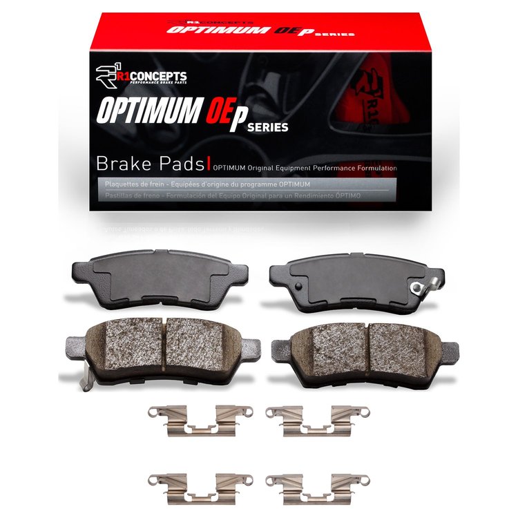 Optimum OE Brake Pads & Hardware Kit, Fits Select Fits Multiple Makes/Models, Position: Rear