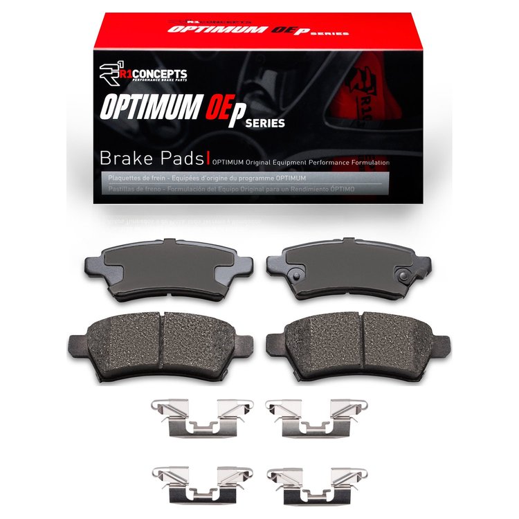 Optimum OE Brake Pads & Hardware Kit, 2005-2012 Infiniti/Nissan, Position: Rear