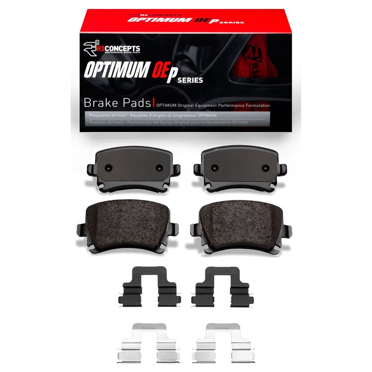 Optimum OE Brake Pads & Hardware Kit, 2000-2018 Audi/Porsche/Volkswagen, Position: Rear