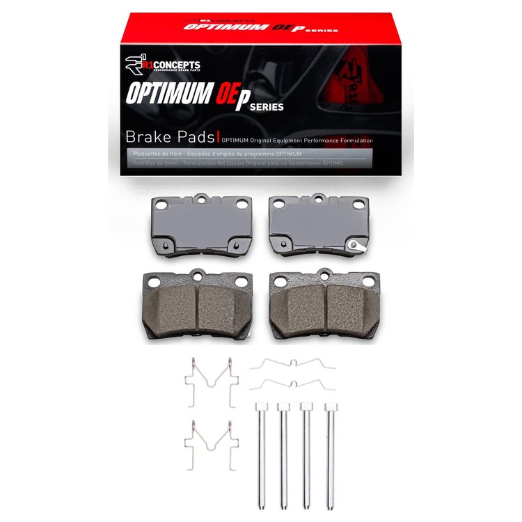 Optimum OE Brake Pads & Hardware Kit, 2006-2013 Lexus/Toyota/Scion, Position: Rear
