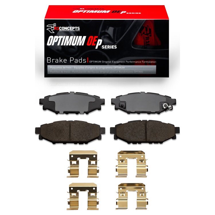 Optimum OE Brake Pads & Hardware Kit, Fits Select Subaru, Position: Rear