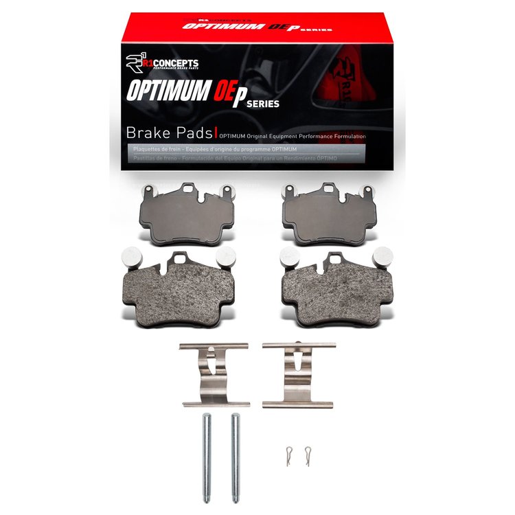 Optimum OE Brake Pads & Hardware Kit, 2005-2021 Audi/Porsche/Volkswagen, Position: Front & Rear