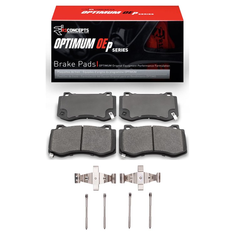 Optimum OE Brake Pads & Hardware Kit, Fits Select Mopar, Position: Front